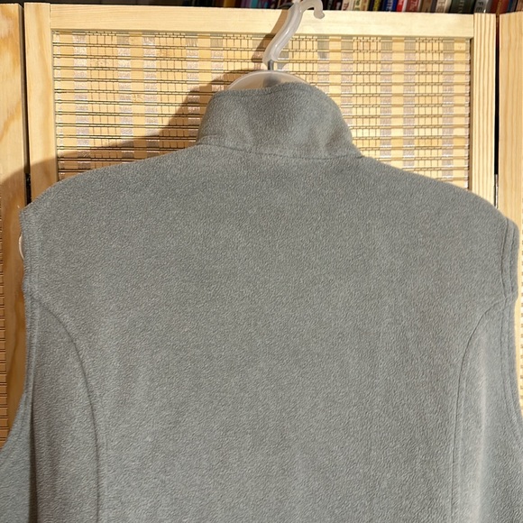 Land's End Gray Polartec Fleece Zip Front Vest Vintage 1990s Y2K XL/18 - Picture 11 of 16